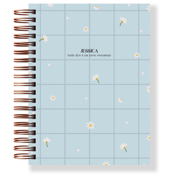 Caderno Floral Azul