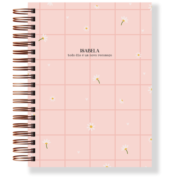 Caderno Floral Rosa