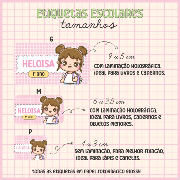 Kit Etiquetas Escolares Menininhas