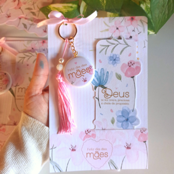 Kit Chaveiro duplo e Marcador de páginas Dia das Mães