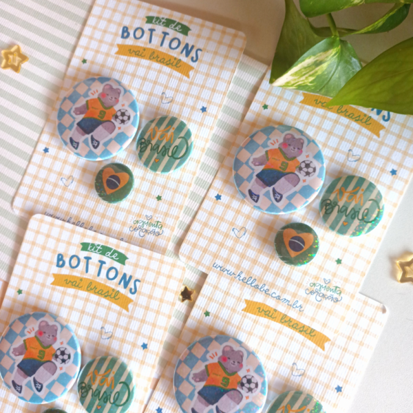 Kit Botton Vai Brasil