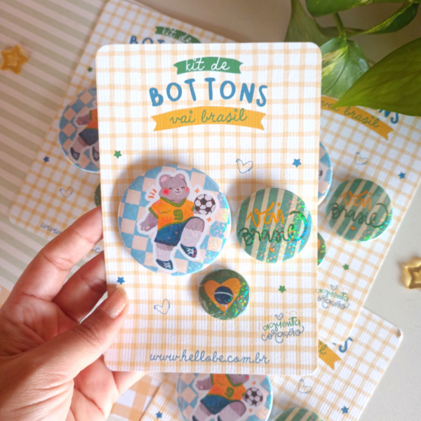 Kit Botton Vai Brasil