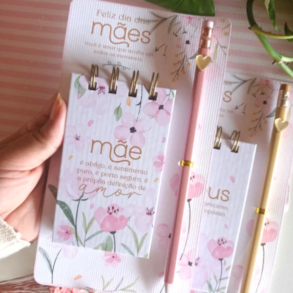 Kit Bloquinho com Lápis Dia das Mães